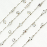 Load image into Gallery viewer, Cubic Zirconia Heart Shape Dangle & Connected Wire Chain. CZ36