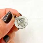 Load image into Gallery viewer, DC217. Diamond & Sterling Silver Round Hamsa Charm