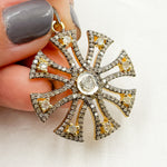 Load image into Gallery viewer, DP460. Diamond & Sterling Silver Fancy Shape Pendant with Polki Diamond and Gemstone