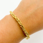 Load image into Gallery viewer, TRE003Bracelet. 14K Solid Gold Hollow Byzantine Bracelet