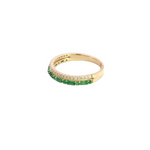 Load image into Gallery viewer, 14k Solid Gold Emerald and Diamond Ring.