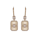 Load image into Gallery viewer, EFK53493. 14K Solid Gold and Diamonds Rectangular Dangle Earrings