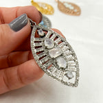 Load image into Gallery viewer, DP208. Diamond Sterling Silver Leaf Shape Pendant with Gemstone