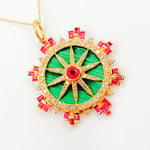 Load image into Gallery viewer, Shop Now 14K Gold Round Star Pendant