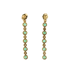Load image into Gallery viewer, 14k Solid Gold Diamond and Emerald Dangle Circles Earrings.  EFF52175EM
