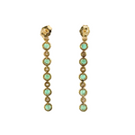 Load image into Gallery viewer, EFF52175EM. 14k Solid Gold Diamond and Emerald Dangle Circles Earrings