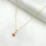 Load image into Gallery viewer, GDP512. 14k Solid Gold Diamond Square Charm
