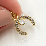Load image into Gallery viewer, Shop Diamond Sterling Silver Horseshoe Charm with Gemstone