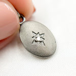 Load image into Gallery viewer, Diamond Sterling Silver Oval Star Charm