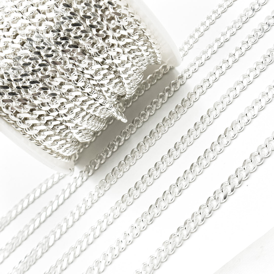Sterling Silver Flat Curb Chain