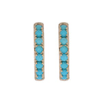 Load image into Gallery viewer, EHZ57733TQ. 14K Solid Gold Turquoise Hoops
