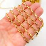 Load image into Gallery viewer, Gold Plated Silver Long and Short Link Chain