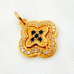 Load image into Gallery viewer, DC389. Diamond Sterling Silver Flower Charm with Gemstone