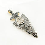 Load image into Gallery viewer, Diamond Sterling Silver Arrowhead Pendant with Polki Diamond