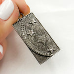 Load image into Gallery viewer, Silver Rectangle Moon and Star Pendant
