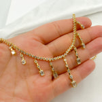 Load image into Gallery viewer, NFR71416. 14K Solid Gold Diamond Dangle Necklace
