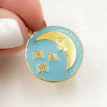 Load image into Gallery viewer, Sterling Silver Round Moon and Star Pendants