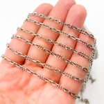 Load image into Gallery viewer, Sterling Silver Hammered Long and Short Oval Link Chain