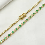 Load image into Gallery viewer, NFM70972EM. 14K Solid Gold Emerald and Diamond Necklace