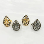 Load image into Gallery viewer, DR027. Diamond Sterling Silver Drop Ring