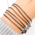 Load image into Gallery viewer, V253BR. Black Rhodium Sterling Silver Wheat Chain