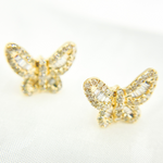 Load image into Gallery viewer, EFL52049. 14k Solid Gold Diamond Butterfly Earrings