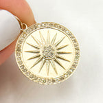 Load image into Gallery viewer, Gold Diamond Round Sun Charm