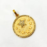 Load image into Gallery viewer, DP517. Diamond Sterling Silver Round Star Pendant