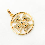 Load image into Gallery viewer, DP453. Diamond Sterling Silver Round Cross Pendant with Gemstone