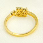 Load image into Gallery viewer, 14K Solid Yellow Gold Cluster Diamond Ring.