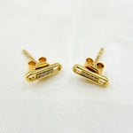 Load image into Gallery viewer, EFA54272. 14K Solid Yellow Gold Diamond Stud Earring