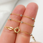 Load image into Gallery viewer, 14K Solid Gold Satellite Yellow and White Gold Chain