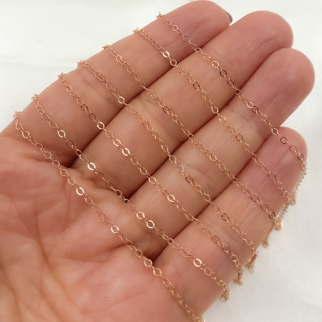 Buy Rose Gold Filled Flat Cable Chain