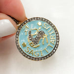 Load image into Gallery viewer, Silver Sagittarius Zodiac Enamel Pendant