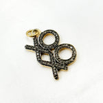 Load image into Gallery viewer, DC013. Diamond Sterling Silver "XO" Pendant