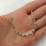 Load image into Gallery viewer, NK401349. 14K Solid Gold Diamond Hearts Necklace