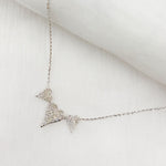 Load image into Gallery viewer, 14K Solid Gold 3 Hearts Dainty Tiny Necklace