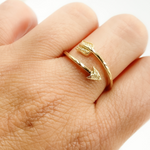 Load image into Gallery viewer, 14K Solid Gold Diamond Arrow Ring.