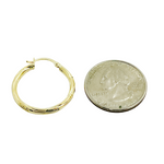 Load image into Gallery viewer, GER69. 14K Gold Hollow Hoop Earrings with Engraved Tornado Design