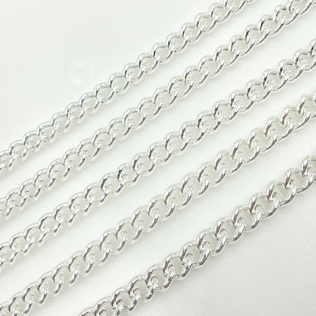 Y5SS. Sterling Silver Smooth Curb Link Chain
