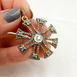 Load image into Gallery viewer, DP460. Diamond & Sterling Silver Fancy Shape Pendant with Polki Diamond and Gemstone