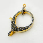 Load image into Gallery viewer, Pave Diamond & 925 Sterling Silver Pear Shape Trigger Clasp