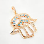 Load image into Gallery viewer, DP2005. Diamond Sterling Silver Hamsa Pendant with Gemstone