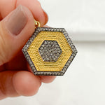 Load image into Gallery viewer, DP410. Diamond Sterling Silver Hexagon Pendant