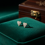 Load image into Gallery viewer, EFD54274. 14K Solid Gold Diamond Heart Earrings