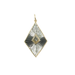 Load image into Gallery viewer, KSG27. Sterling Silver Black Rhodium with Diamonds Arrowhead Shape Charm