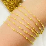 Load image into Gallery viewer, Gold Plated Sterling Silver Enamel Yellow Color Cable Chains