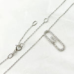 Load image into Gallery viewer, NT403712. 14K Solid Gold Diamond Paperclip Shape Necklace