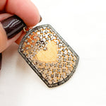 Load image into Gallery viewer, DP187. Diamond Sterling Silver Rectangle Heart Pendant with Gemstone