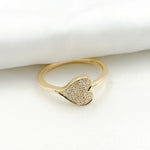 Load image into Gallery viewer, 14K Solid Yellow Gold Diamond Horizontal Heart Ring.